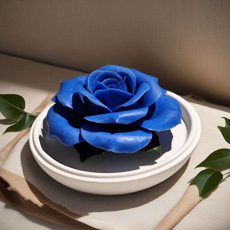 Blue enchantress rose ceramic hand-pinched flower fireless aromatherapy souvenir small fresh gift box