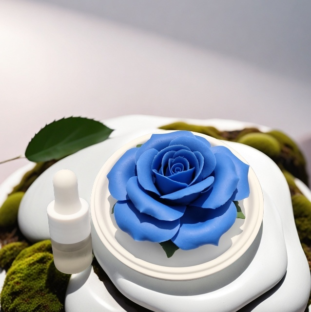 Blue enchantress rose ceramic hand-pinched flower fireless aromatherapy souvenir small fresh gift box