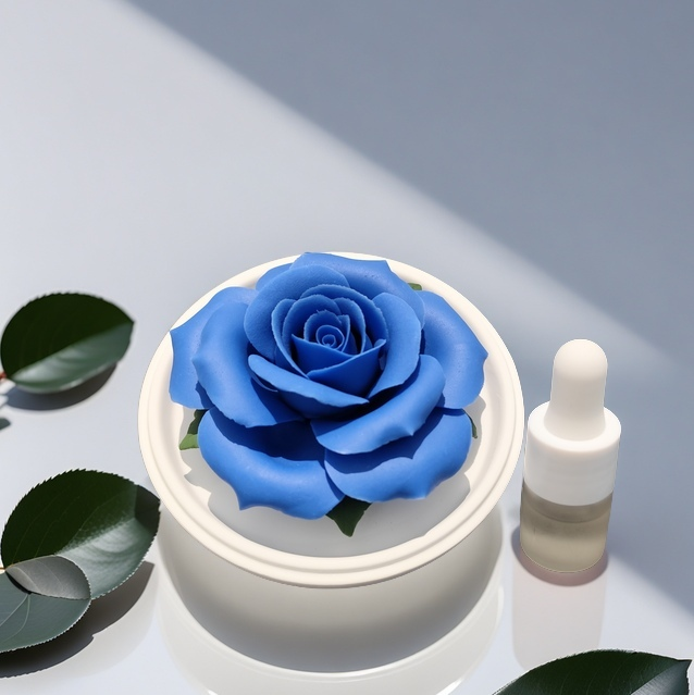 Blue enchantress rose ceramic hand-pinched flower fireless aromatherapy souvenir small fresh gift box