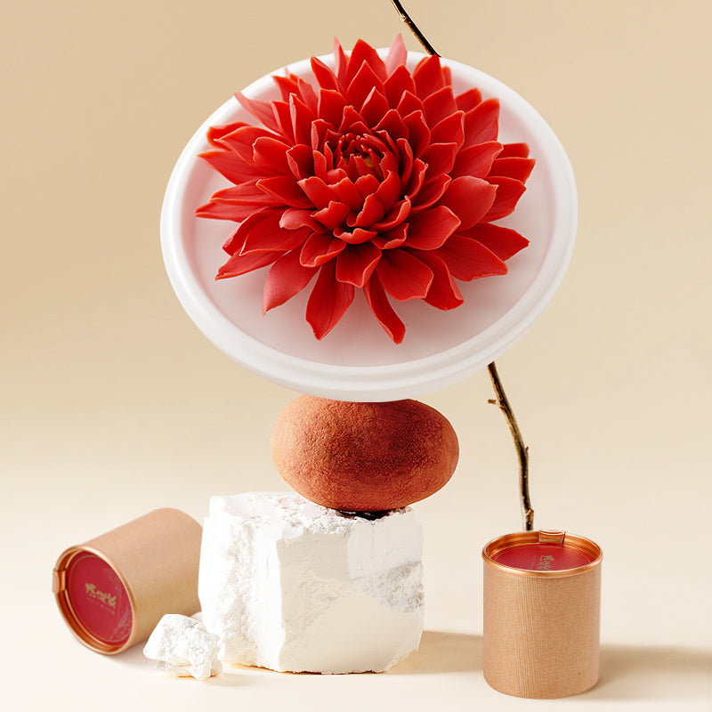 Dahlia ceramic hand-pinched flower diffuser small can tea gift box fire-free aromatherapy ornaments