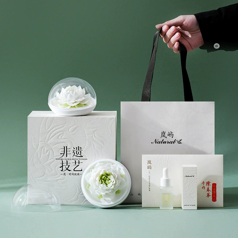 Qinglian Ceramic Flower Diffuser - Relaxing Aromatherapy - Intangible Cultural Heritage
