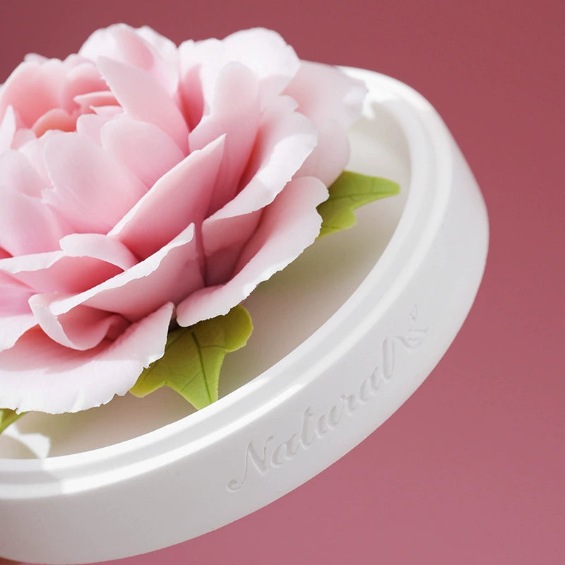 Royal Concubine Peony Ceramic Flower Essential Oil Diffuser - Handmade Porcelain Aromatherapy Warmer