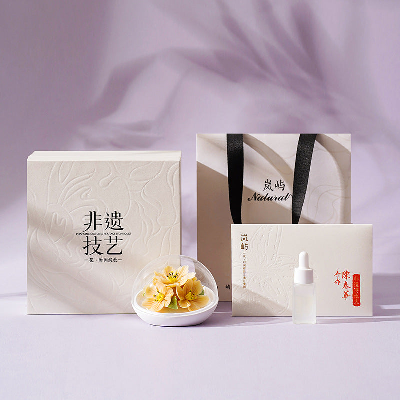 Porcelain Flower Aromatherapy Ceramic Manual Intangible Cultural Heritage Skills City Gift Gift Box