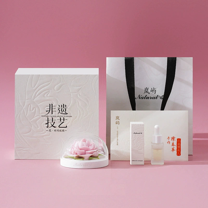 Royal Concubine Peony Ceramic Flower Essential Oil Diffuser - Handmade Porcelain Aromatherapy Warmer