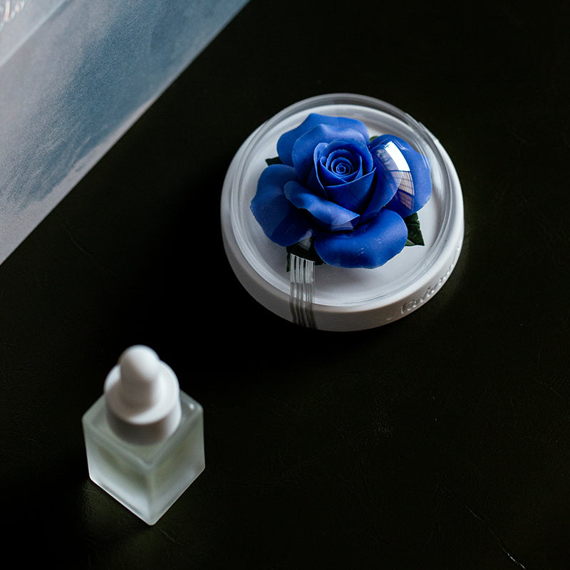 Blue Rose Ceramic Diffuser Gift Set With Handmade Flower Aromatherapy And Minimalist Cup With Gift Box