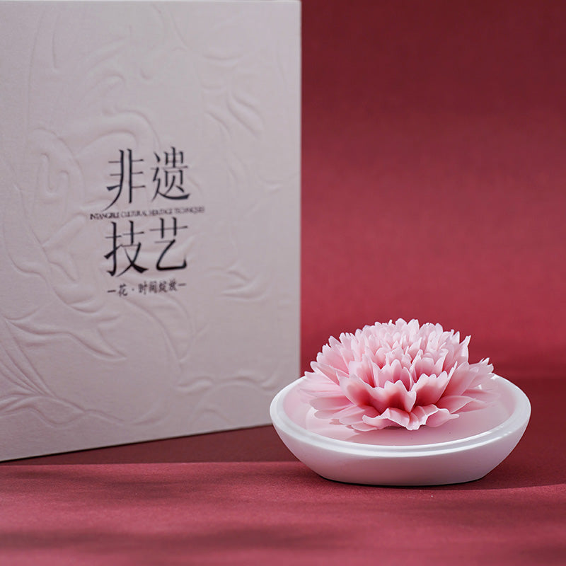 Carnation pure handmade ceramic hand-pinched flower fragrance ornaments without fire aromatherapy Mother's Day Teacher's Day souvenir