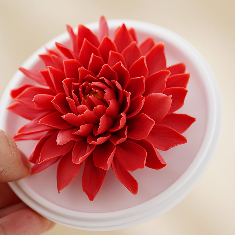 Dahlia ceramic hand-pinched flower diffuser small can tea gift box fire-free aromatherapy ornaments