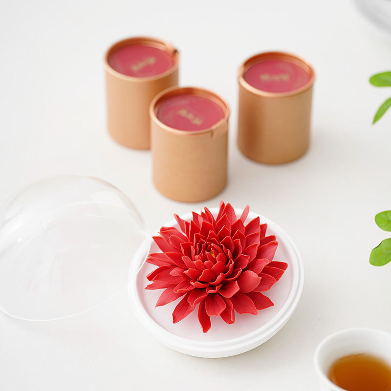 Dahlia ceramic hand-pinched flower diffuser small can tea gift box fire-free aromatherapy ornaments